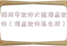 福州市软件大道顶点软件（顶点软件怎么样）