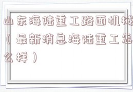 山东海陆重工路面机械（最新消息海陆重工怎么样）