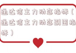 通达信主力动态指标（通达信主力动态副图指标）