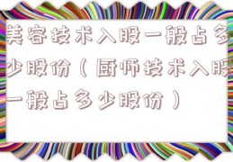 美容技术入股一般占多少股份（厨师技术入股一般占多少股份）