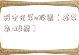 舜宇光学a股票（苏常柴a股票）