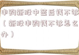 申购新股中签后钱不够（新股申购钱不够怎么办）
