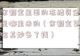 余额宝里面的冻结资金是哪里来的（余额宝莫名其妙多了钱）