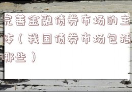 完善金融债券市场的主体（我国债券市场包括哪些）