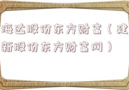海达股份东方财富（建新股份东方财富网）