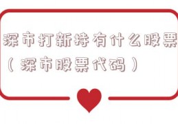 深市打新持有什么股票（深市股票代码）
