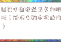 目前中签收益最多的股票（新股申购中签技巧）
