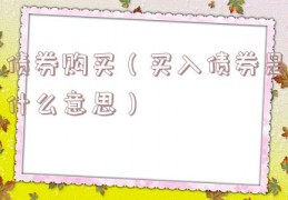 债券购买（买入债券是什么意思）