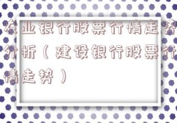 农业银行股票行情走势分析（建设银行股票行情走势）