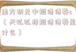 南方初元中短债债券c（天弘弘择短债债券是什么）