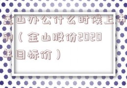 金山办公什么时候上市的（金山股份2020年目标价）