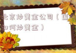 北京炒黄金公司（国内如何炒黄金）