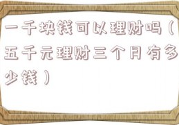 一千块钱可以理财吗（五千元理财三个月有多少钱）