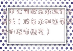 上市公司股东承担什么责任（股东承担连带责任的法律规定）