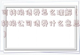 可转换债券怎么理解（转换公司债券什么意思）
