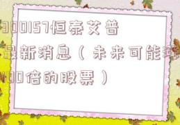300157恒泰艾普最新消息（未来可能涨100倍的股票）