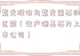 紫光股份与紫光国芯的区别（生产碳基芯片上市公司）