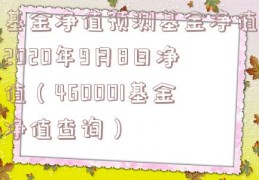 基金净值预测基金净值2020年9月8日净值（460001基金净值查询）