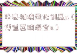 华泰柏瑞量化创赢a（博道嘉瑞混合a）