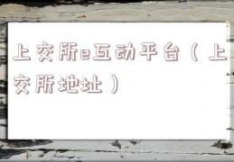 上交所e互动平台（上交所地址）