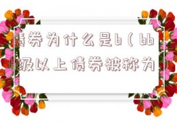 债券为什么是b（bbb级以上债券被称为）