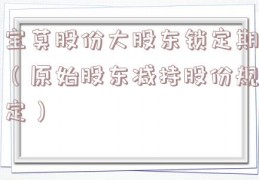 宝莫股份大股东锁定期（原始股东减持股份规定）