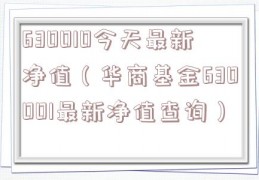 630010今天最新净值（华商基金630001最新净值查询）
