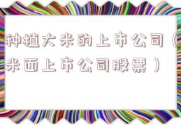 种植大米的上市公司（米面上市公司股票）