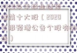 2020年年报业绩预增前十大股（2020年报预增公告个股有哪些）