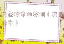 我在股市的教训（我国股市）