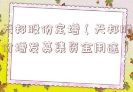 天邦股份定增（天邦股份增发募集资金用途）