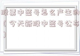 股票中签号怎么产生的（今天新股中签号公布）