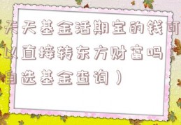 天天基金活期宝的钱可以直接转东方财富吗（自选基金查询）