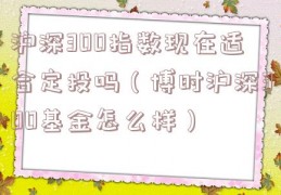 沪深300指数现在适合定投吗（博时沪深300基金怎么样）