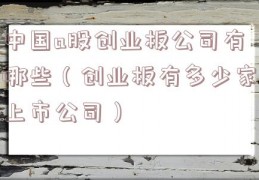 中国a股创业板公司有哪些（创业板有多少家上市公司）