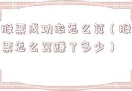股票成功率怎么算（股票怎么算赚了多少）