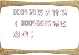 300469历史行情（300465高伟达股吧）