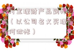 支付宝理财产品到帐方式（以公司名义买理财如何做帐）