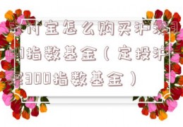 支付宝怎么购买沪深300指数基金（定投沪深300指数基金）