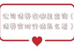 公司债券在哪里查询（债券实时行情怎么看）