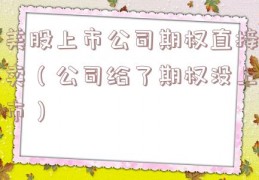 美股上市公司期权直接卖（公司给了期权没上市）