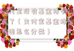 支付宝没有基金持有排序了（支付宝基金持有界面怎么分类）