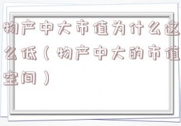 物产中大市值为什么这么低（物产中大的市值空间）