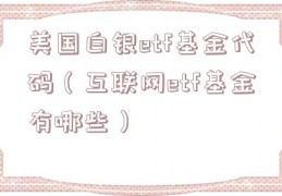 美国白银etf基金代码（互联网etf基金有哪些）