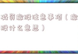 减资撤股注意事项（撤股什么意思）