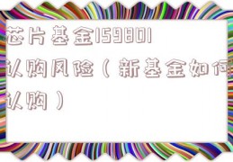 芯片基金159801认购风险（新基金如何认购）