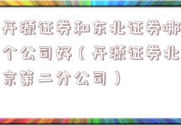 开源证券和东北证券哪个公司好（开源证券北京第二分公司）