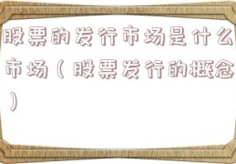 股票的发行市场是什么市场（股票发行的概念）