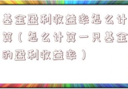 基金盈利收益率怎么计算（怎么计算一只基金的盈利收益率）