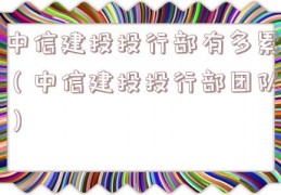 中信建投投行部有多累（中信建投投行部团队）